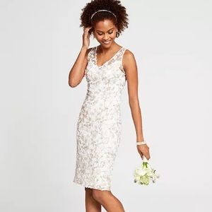 Adrianna Pappell Floral Embroidered Sheath Dress